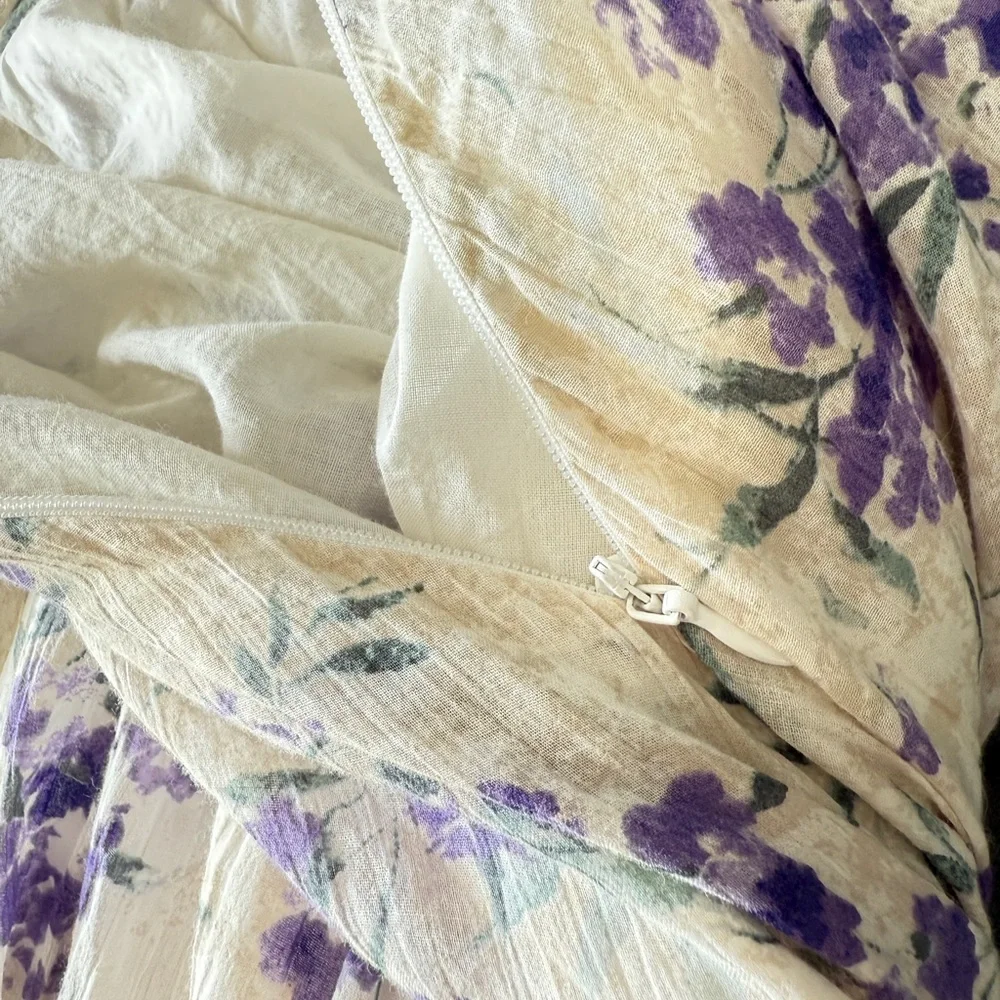 Polo Ralph Lauren Purple and Cream Floral A-Line Skirt - Picture 9 of 9